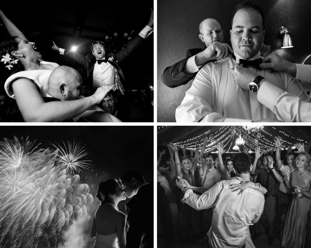 4 images showing fun international destination weddings