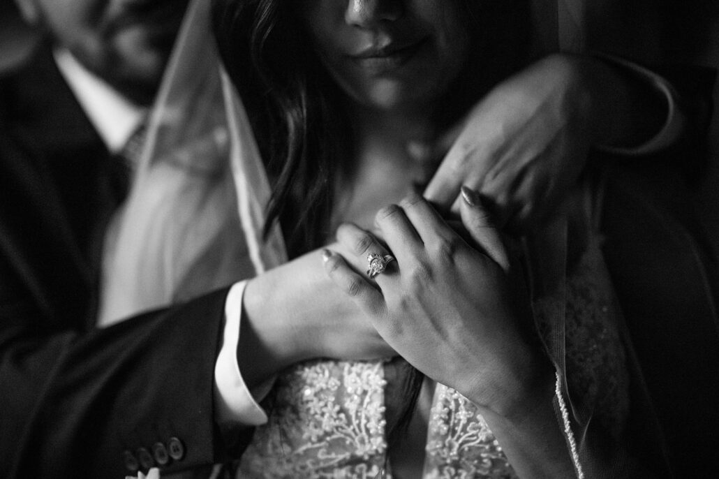 bride and groom having an intimate moment before their ryokan elopement